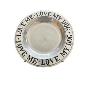 Vintage Love Me Love My Dog decorative plate made in USA
